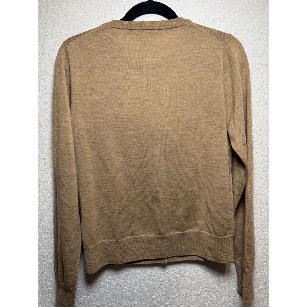 J.Crew Merino Wool Jackie Cardigan Sweater Camel Tan Gold Buttons L NWT - Picture 3 of 14